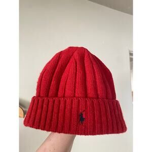 Polo Ralph Lauren 80% Lambswool Knit Beanie Red